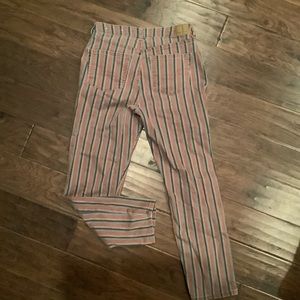 Multi-colored striped jeans
